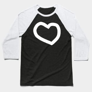 Minimal White Line Chunky Heart Valentines Day Baseball T-Shirt